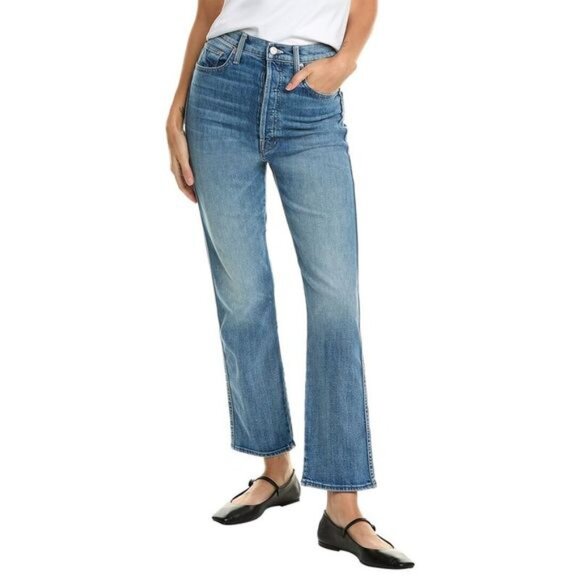 MOTHER Denim - MOTHER Superior Jeans Womens 26 Blue Tippy Top Frisky Flood High Rise Button Fly